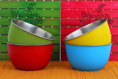 

Caryn Plastic Coated Stainless Steel Micro Bowl Stainless Steel Bowl Set(Multicolor, Pack of 4)