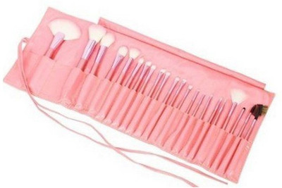 

Loel Professional Portable 22 Pcs Make up Brush Cosmetic Set Premium Synthetic Hair with Case Pink(Pack of 22)