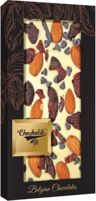 

Chocholik Belgium Strawberry & Almond with Choco Chips White Chocolate Bar 100gm (3.5Oz) Bars(100 g)