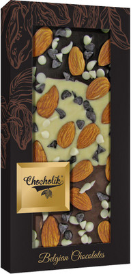 

Chocholik Belgium Dark / Milk & White Almond with Choco Chips Tri Chocolate Bar 100gm (3.5Oz) Bars(100 g)