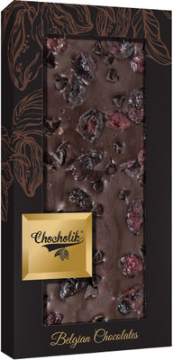 

Chocholik Belgium 70% Dark Cranberry with Choco Chips Chocolate Bar 100gm (3.5Oz) Bars(100 g)