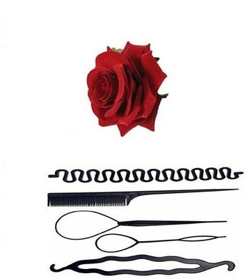 

sr enterprises hair combo set diy kit snake tools and rose hair clips [pack of 7pcs](Set of 6)
