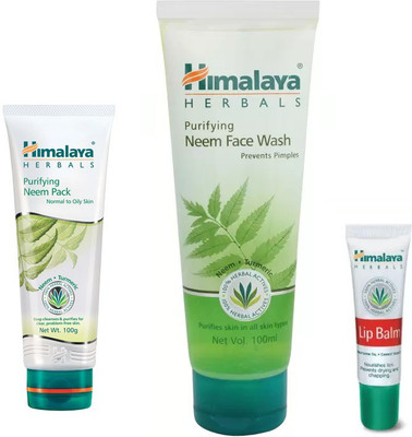 

Himalaya neem face wash, neem face pack, lip balm(Set of 3)