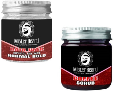 

Mister Beard Hair Wax Normal Hold 100gm WITH Coffee Scrub 100gm(Set of 2)