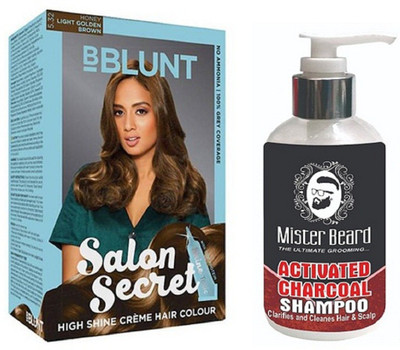 

MISTER BEARD CHARCOAL SHAMPOO WITH BBLUNT LIGHT BROWN (5.32) HAIR COLOUR(Set of 2)