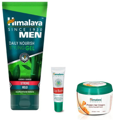 

Himalaya nourshing style gel, lip balm, protien hair cream(Set of 3)