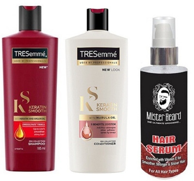 

MISTER BEARD HAIR SERUM WITH TRESEMME KERATIN SHAMPOO,CONDITIONER(Set of 3)