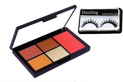

Dazzling Eyelashes , 4 shades Eye Shadow & 1 Blusher palette(Set of 2)
