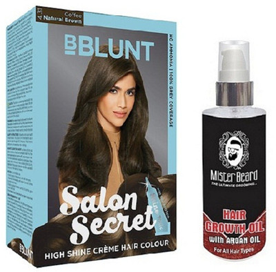

MISTER BEARD ARGAN GROWTH HAIR OIL WITH BBLUNT NATURAL BROWN (4.31) HAIR COLOUR(Set of 2)
