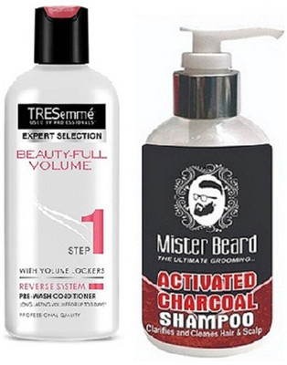 

MISTER BEARD CHARCOAL SHAMPOO WITH TRESEMME BEAUTY FULL CONDITIONER(Set of 2)