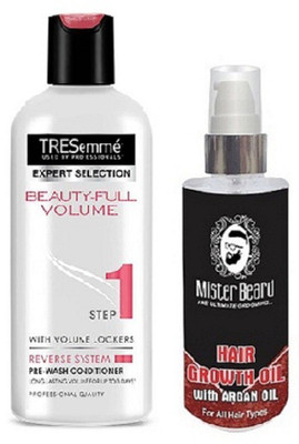 

MISTER BEARD ARGAN GROWTH HAIR OIL WITH TRESEMME BEAUTY FULL CONDITIONER(Set of 2)