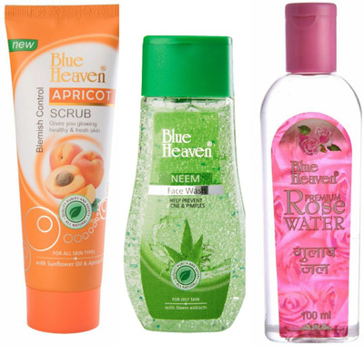 

Blue Heaven scrub, face wash, rose water(Set of 3)