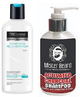 

MISTER BEARD CHARCOAL SHAMPOO WITH TRESEMME HAIR SPA CONDITIONER(Set of 2)