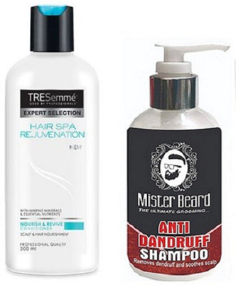 

MISTER BEARD ANTI DANDRUFF SHAMPOO WITH TRESEMME HAIR SPA CONDITIONER(Set of 2)
