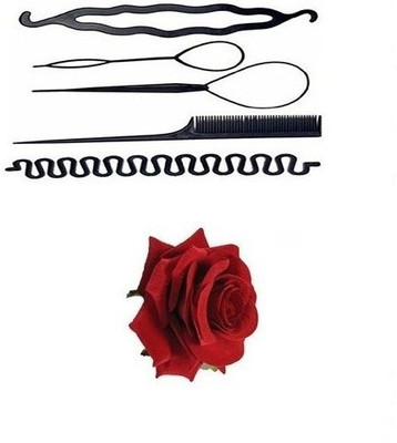 

sr enterprises hair fashion style rose clips and diy kit tools [pack of 6pcs](Set of 6)