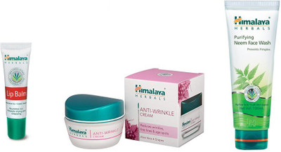 

Himalaya neem face wash, anti wrinkle cream, lip balm(Set of 3)