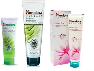 

Himalaya neem face wash, neem face pack, natural glow fairness cream(Set of 3)