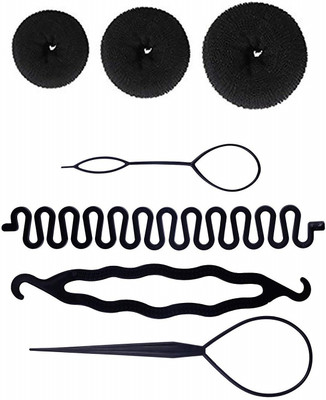 

sr enterprises hair different size donuts and diy kit tools [pack of 7](Set of 7)