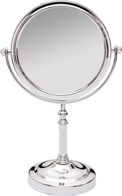 Kurtzy Silver Pedestal Mirror 3x Magnification Tabletop Shaving Makeup Cosmetic Vanity Mirror