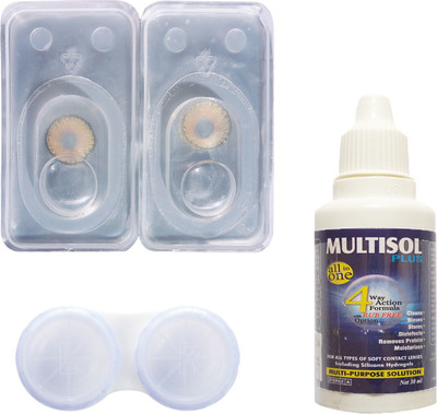 

Crystal hazel coloured Contact lenses with Case & solution Monthly Contact Lens Quaterly Contact Lens(0, hazel, Pack of 1)