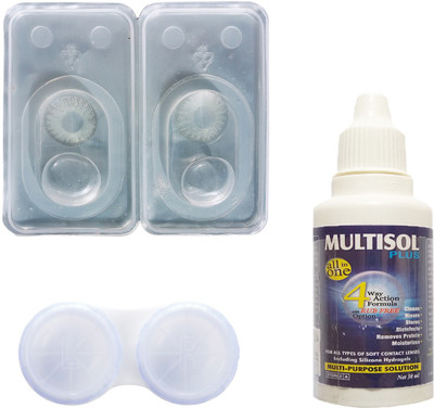 

Crystal grey coloured Contact lenses with Case & solution Monthly Contact Lens Quaterly Contact Lens(0, grey, Pack of 1)
