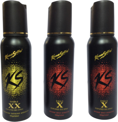 

KamaSutra Single X and Double XX (pack of 3) Perfume Body Spray - For Men & Women(120 ml, Pack of 3)