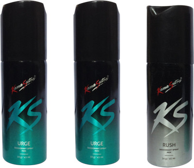 

KamaSutra Rush and Urge (pack of 3) Perfume Body Spray - For Men & Women(45 ml, Pack of 3)