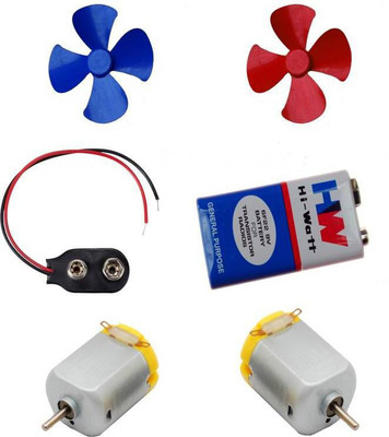 

Gadget Deals 2 Pcs Mini Toy Motor + 2 pcs Fan blade for RC Car, toys,science projects DIY Educational Electronic Hobby Kit