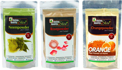 

Online Quality Store Organic Neem Leaves Powder + Rose Petals Powder + Orange Peel Powder_150g(150 g)