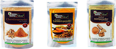 

Online Quality Store Chandan Powder Original + Kasturi Turmeric Powder For Face Pack + Multani Mitti Powder_300g(300 g)