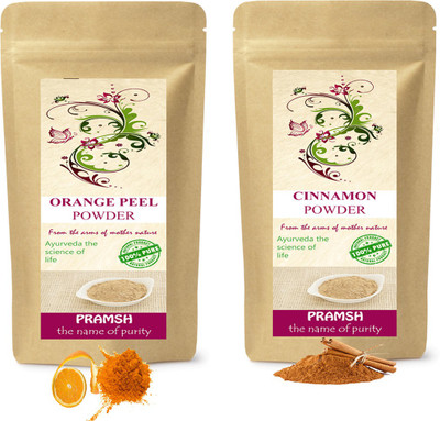 

PRAMSH Premium Quality Orange Peel 400gm & Cinnamon (Dalchini) 200gm Powder Combo(600 g)