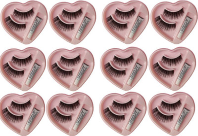 

Labhanshcreation FALSE EYELASHES WITH GLUE (PACK OF 12)(Pack of 12)