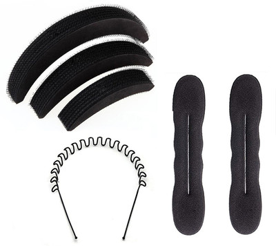 

Maahal Pack of Women Hair Extension with Free Zig Zag Hair Band Hair Accessory Set(Black)