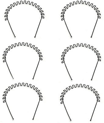 

GaDinStylo Set of 6, Unisex Hair Accessories Set, Black Color ZigZag Wavy Hair Band for Daily Use Purpus Hair Band(Black)