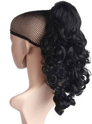 

CRIBE Black Silky Premium Quality Curly artificial hair for girls and women Hair Extension