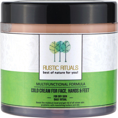 

Rustic Rituals Multipurpose Cold Cream for Face, Hands and feet | Moisturise | Hydrates | Dry Skin Treatment | Coconut Oil | Almond Oil | Cocoa Butter | Shea Butter | Wheatgerm Oil | Viit E | Papaya Extract | Saffron | Pigmentation, Brightening, Dry Itchy