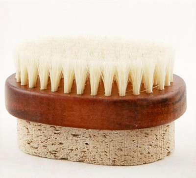 

Rustic Rituals Hand & Foot Brush with Pumice Stone - Natural Bristle Dry Body Exfoliator & Scrubber for Calluses and Dead Skin on Feet, Heels, and Hands - Wooden Handle - Men & Women