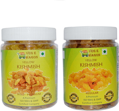 

Veg E Wagon Yellow Kishmish Bold Premium & Regular (250 Each)In Pet Jar Raisins, Raisins(500 g, Plastic Bottle)