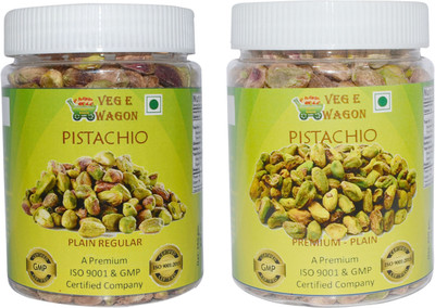 

Veg E Wagon Pista Plain Regular & Pista Premium Plain (250 Each) Pistachios, Pistachios(500 g, Plastic Bottle)