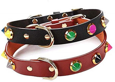 

Kolorfish Luxury Padded Leather Pet Collars with Charms for Dogs & Cats (15-19 inches Neck) (Red) Embellished Dog Collar Charm(Red, Solid)