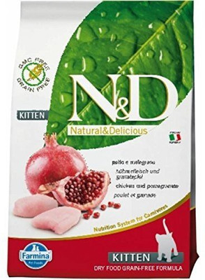 

farmina Farmina N&D Grain Free Chicken and Pomegranate Kitten Food, 1.5 kg Chicken 1.5 kg Dry Cat Food