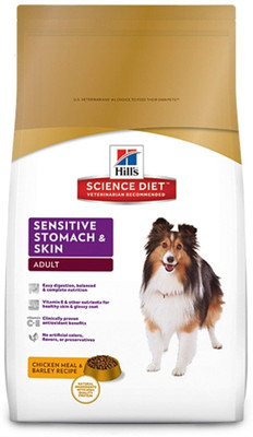 

Hills Science Diet Adult Sensitive Stomach & Skin, Chicken Meal & Barley Recipe 1.8 kg Dry Dog Food