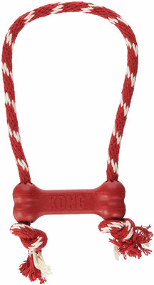 

Kong Goodie Bone with Rope Dog Toy Extra Small Red Rubber Chew Toy For Dog