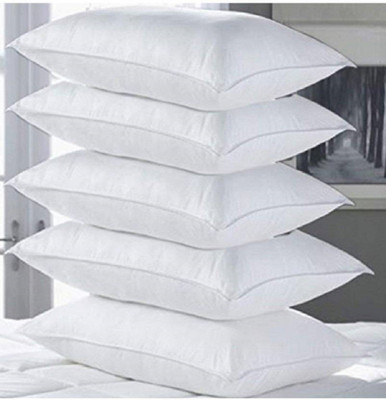 eGizmo Polyester Fibre Solid Sleeping Pillow Pack of 5(White)