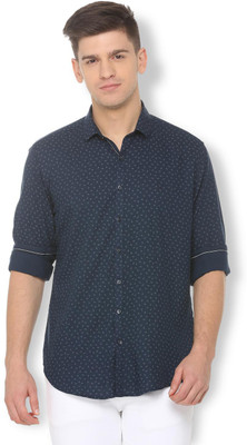 van-heusen-men-printed-casual-blue-shirt