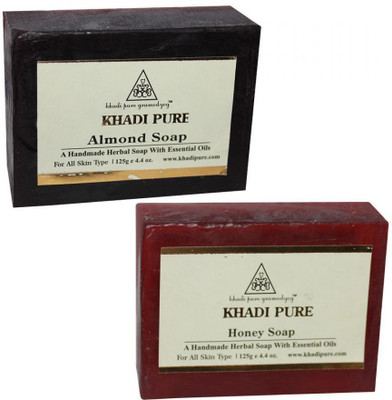 

Khadi Pure Herbal Almond And Honey Soap Combo (250g) Pack 2(250 g, Pack of 2)