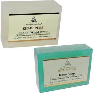 

Khadi Pure Herbal Â Sandalwood And Khus Soap Combo (250g) Pack 2(250 g, Pack of 2)