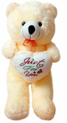 Nihan Enterprises Soft Stuffed Cream Heart With Love Teddy Bear  - 80 cm(Beige)