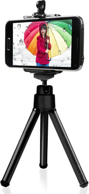 

Roboster Good Quality Mini Tripod Smartphone Camera Stand with Mobile Bracket Holder for All Smartphone,Action Camera & Camera . Tripod(Black, Supports Up to 500 g)