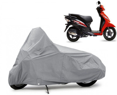 Auto Age Waterproof Two Wheeler Cover for TVS(Wego, Silver)